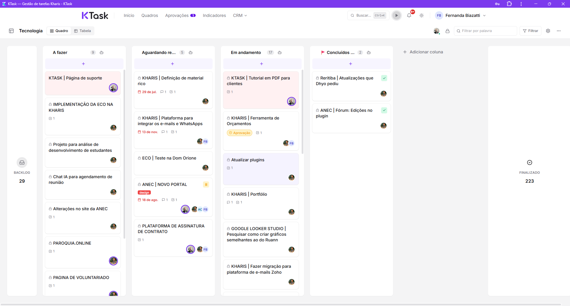 Card detalhado (parte 1) — descrição rica em editor TipTap, equipe, prioridade, etiquetas e anexos.