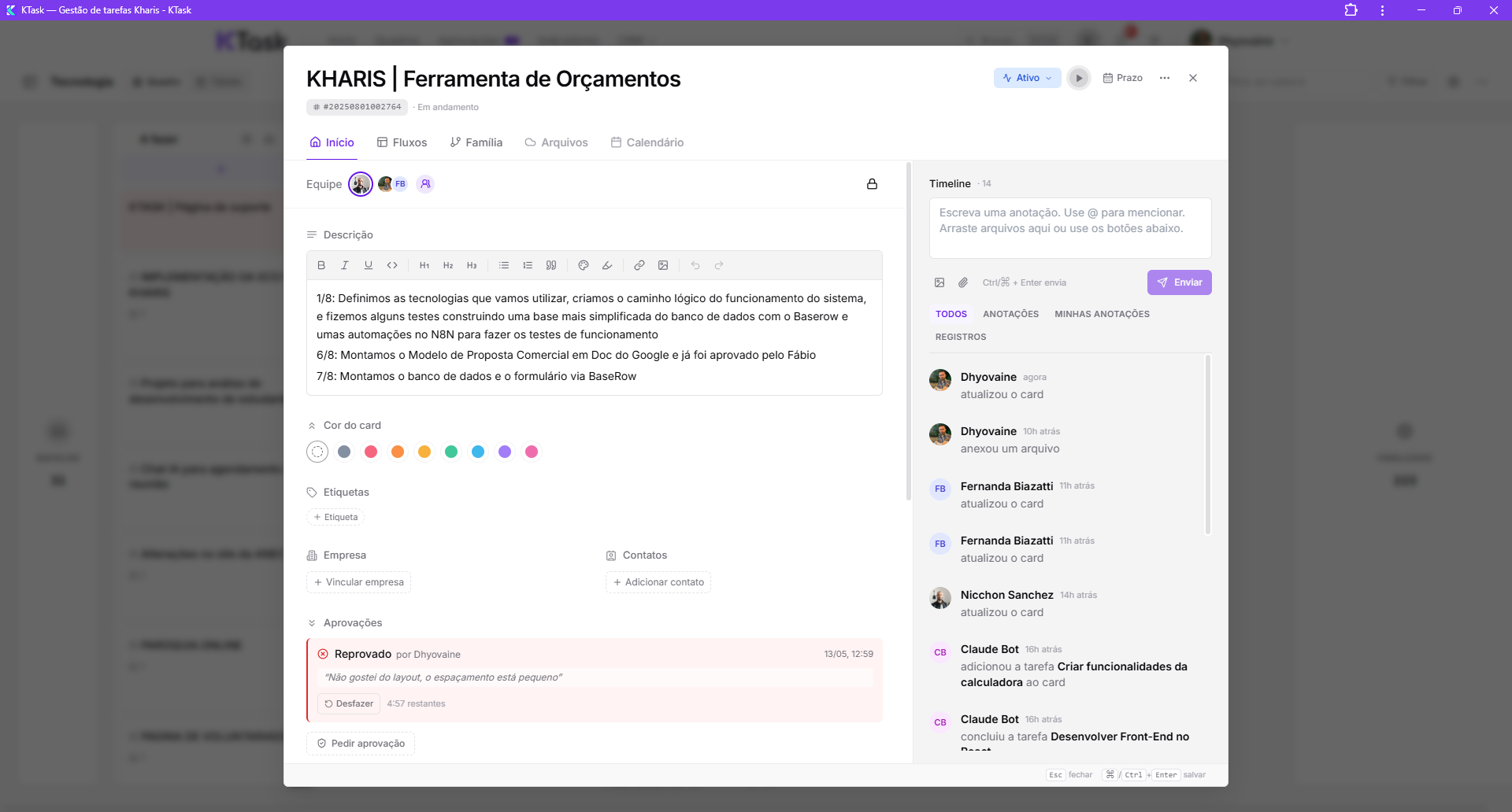 Undo de 5 minutos na decisão do cliente — bloqueio anti-pisar-em-pisada via query Activity.automationRunId IS NULL impede que clique duplicado dispare cadeia duas vezes.